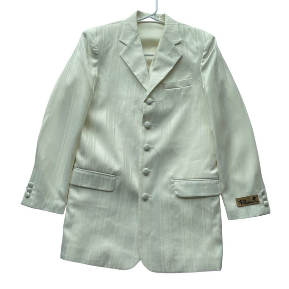 Falcone Dusk Vested JR Suit Blazer Jacket Vest Ivory Boys Size 16R Vintage NWT - Picture 10 of 12